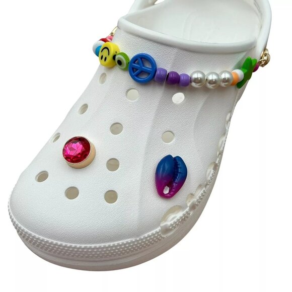 Crocs Women's Baya Midsummer Platform Clog Sandals Size 8 White Jibbitz Jewelry - Picture 7 of 14
